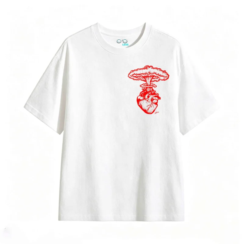 主图_2 Remera Algodón Estampado Corazón Nuclear Explosión Urbano