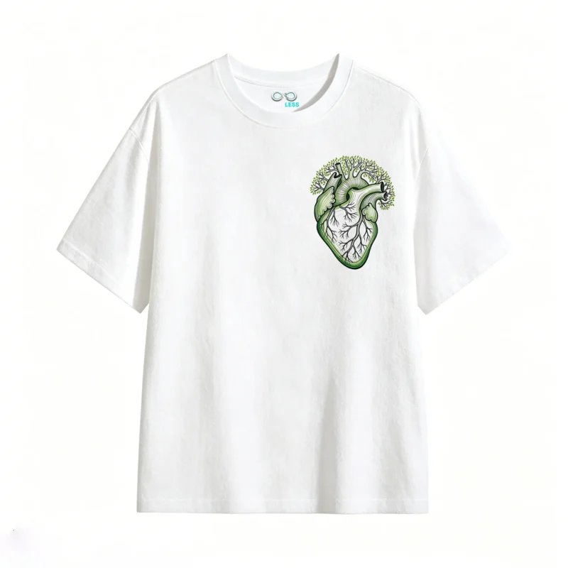 Remera Algodón Estampado Corazón Árbol Diseño Bio Urbano