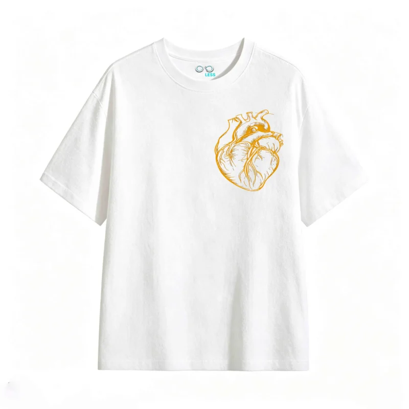 Remera Algodón Estampado Corazón Anatómico Casual Premium