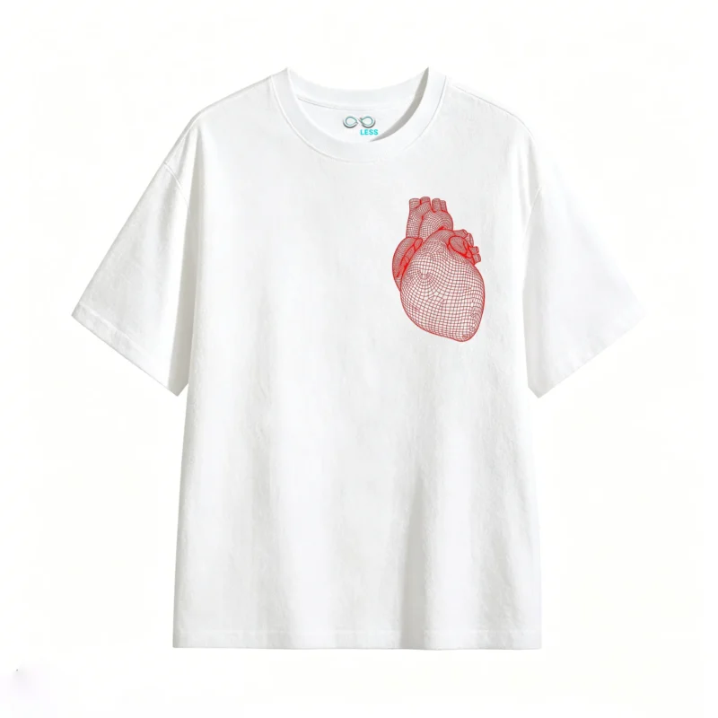 Remera Algodón Estampado Corazón 3D Red Anatómica Premium