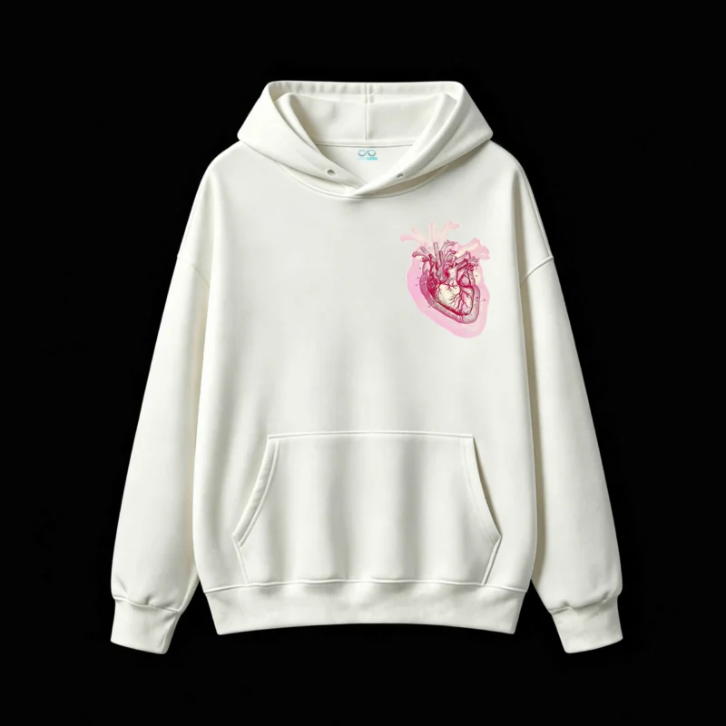 主图_2 Buzo con Capucha Algodón Estampado Corazón Anatómico Diseño Vintage