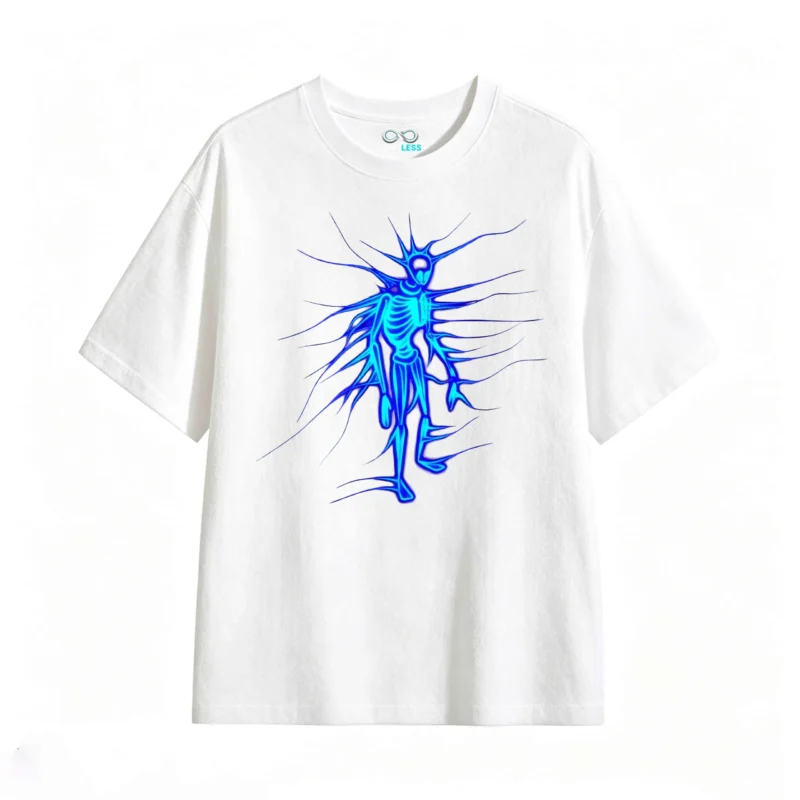 Remera Algodón Estampado Neón Alien Abstracto Urbano Premium