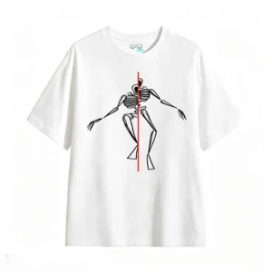 主图_2 Remera Algodón Estampado Esqueleto Diseño Urbano Casual