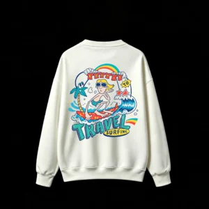 Commit To Travel Surfing Back Print Sweatshirt