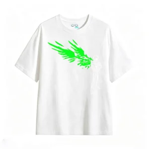Remera Algodón Estampado Alas Neón Diseño Urbano Oversize