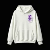 主图_2 Buzo con Capucha Algodón Estampado Corazón Flores Violeta Casual Premium