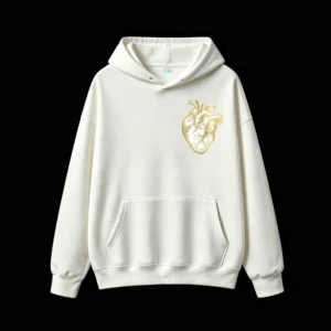 Buzo con Capucha Algodón Estampado Corazón Anatómico Minimalista Premium