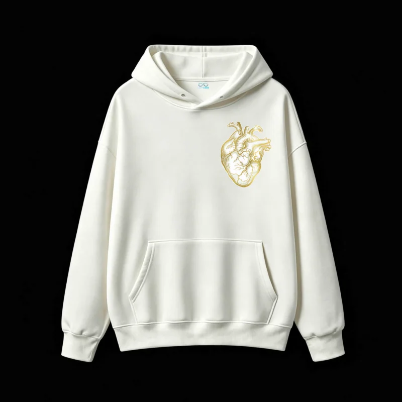 主图_2 Buzo con Capucha Algodón Estampado Corazón Anatómico Minimalista Premium