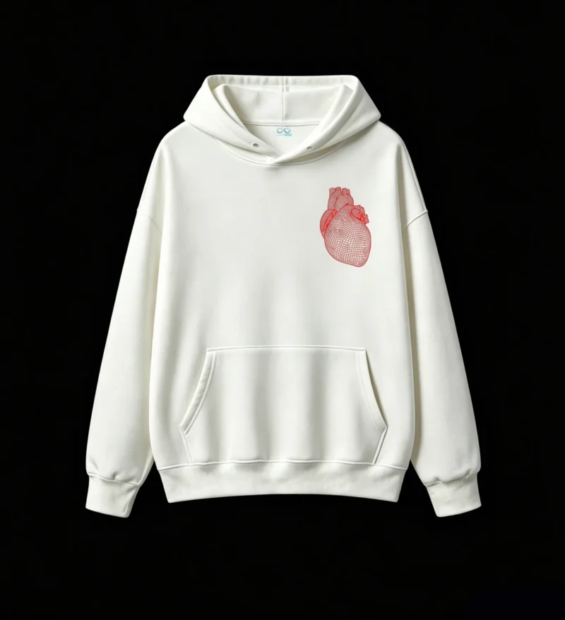 主图_2 Buzo con Capucha Algodón Estampado Corazón 3d Gráfico Urbano Premium