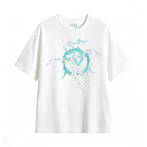 主图_2 Remera Algodón Estampado Esqueleto Neón Glow Oversize Urbano