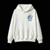 Buzo con Capucha Algodón Estampado Corazón Mariposas Azul Oversize