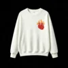 Buzo Cuello Redondo Algodón Estampado Corazón Fuego Diseño Urbano Casual