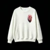 Buzo Cuello Redondo Algodón Estampado Corazón Floral Diseño Artístico