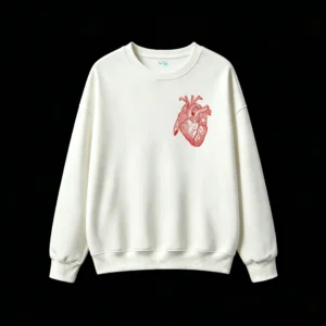 Buzo Cuello Redondo Algodón Estampado Corazón Anatómico Diseño Premium