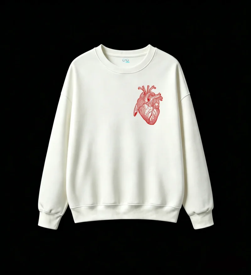 Buzo Cuello Redondo Algodón Estampado Corazón Anatómico Diseño Premium