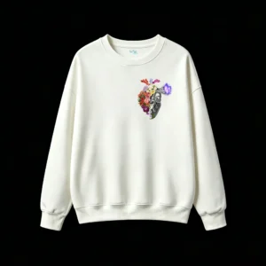 主图_2 Buzo Cuello Redondo Algodón Estampado Corazón Floral Diseño Artístico