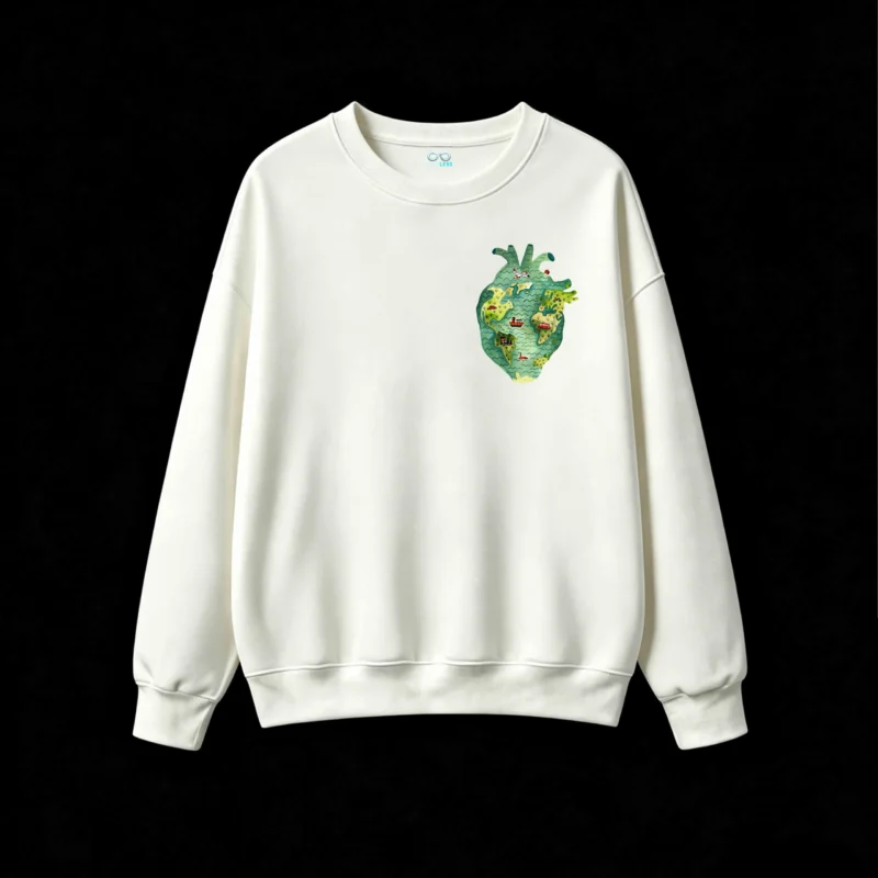主图_2 Buzo Cuello Redondo Algodón Estampado Mapa Viajes Diseño Original Casual