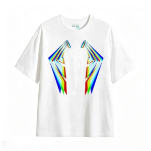 Remera Algodón Estampado Esqueleto Alas Neon Oversize Moda