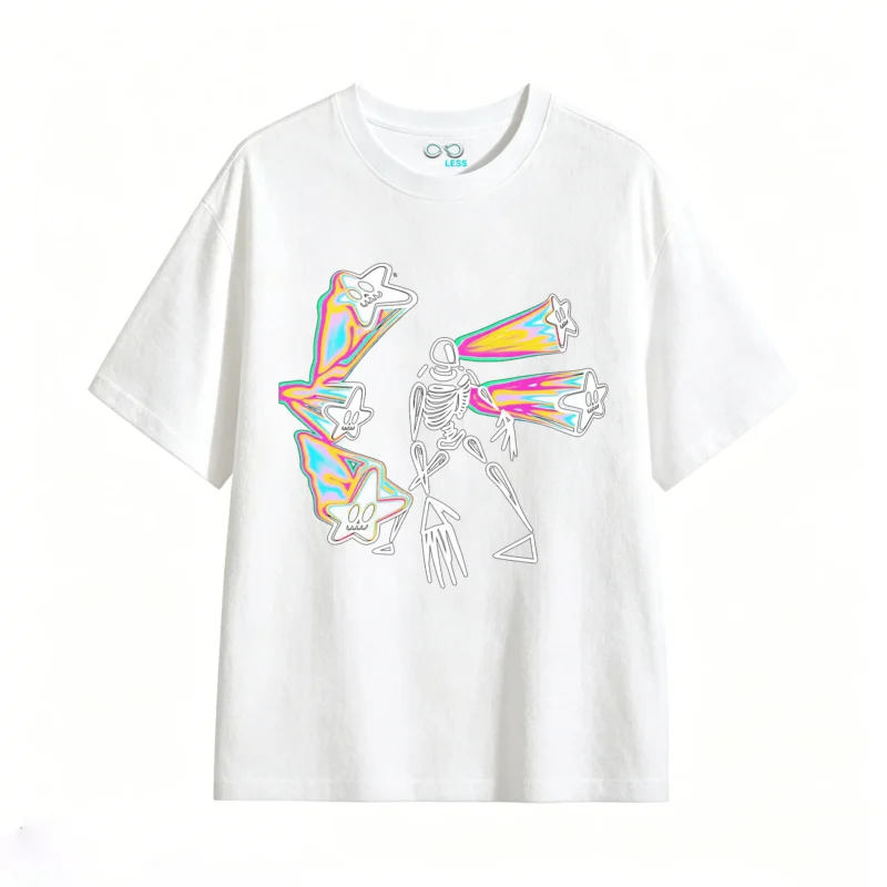 主图_2 Remera Algodón Estampado Esqueleto Estrellas Psychedelic