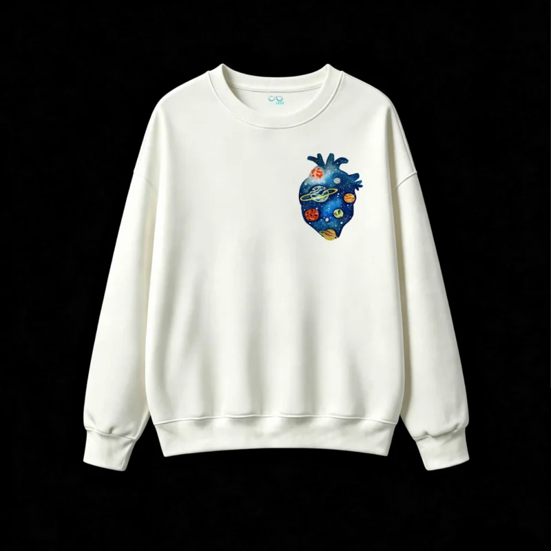 主图_2 Buzo Cuello Redondo Algodón Estampado Corazón Espacial Galaxy Premium