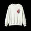 主图_2 Buzo Cuello Redondo Algodón Estampada Corazón Mariposas Roja Premium