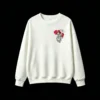Buzo Cuello Redondo Algodón Estampado Corazón Flores Diseño Artístico