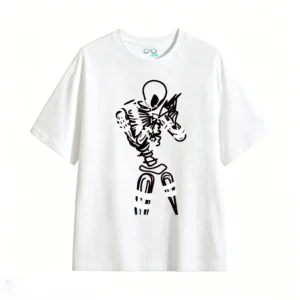 Remera Algodón Estampado Esqueleto Abstracto Diseño Urbano