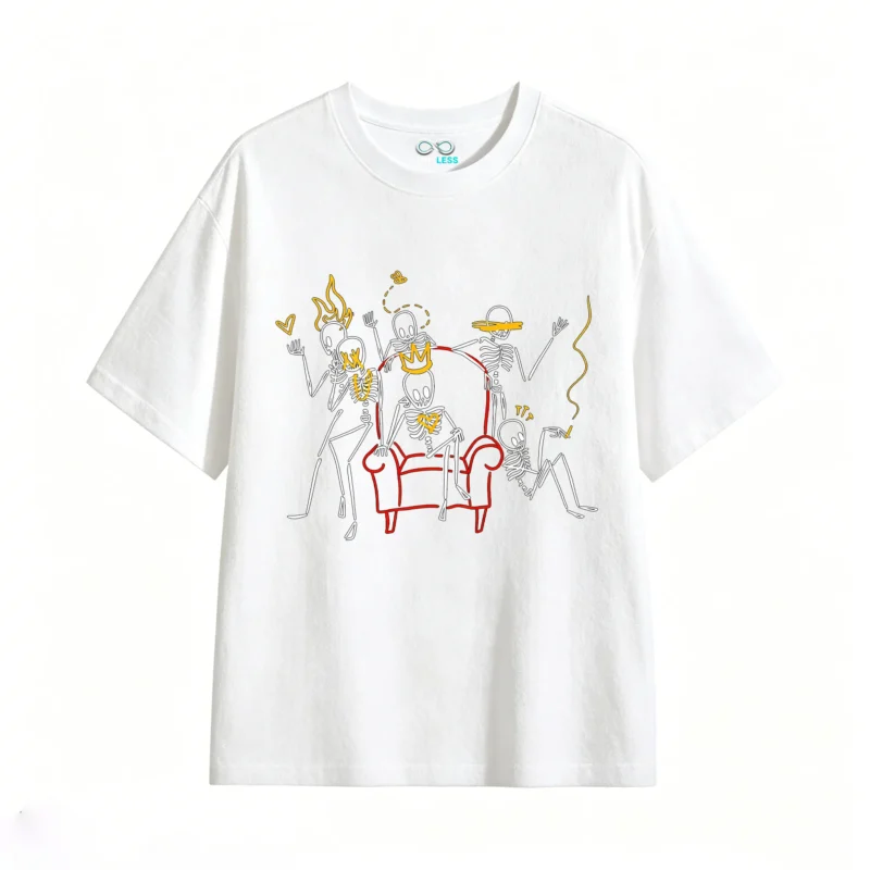 主图_2 Remera Oversize Algodón Estampado Esqueletos Urbano Premium