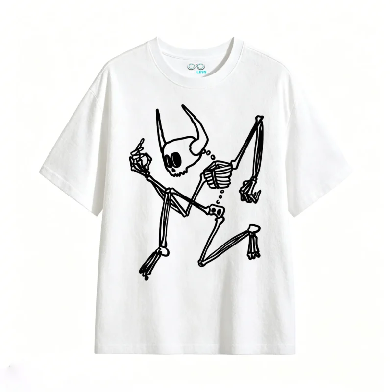 主图_2 Remera Algodón Estampado Esqueleto Rock Grunge Calidad Premium