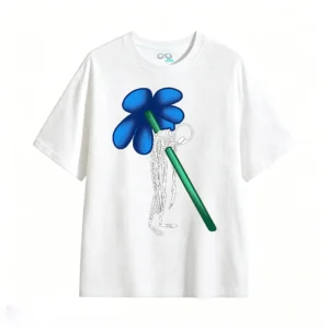Remera Algodón Estampado Flor Blue Arte Aesthetic Premium