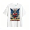 Remera Algodón Estampado Corazón Espada Alas Rock Vintage
