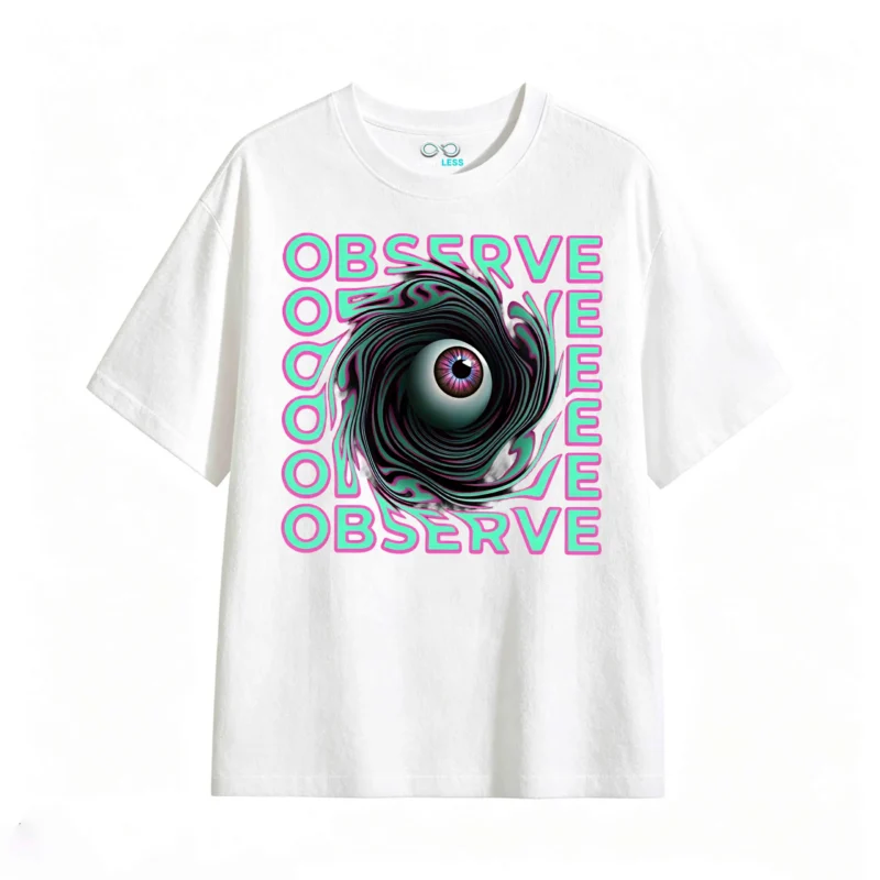 主图_2 Remera Algodón Estampado Ojo Psicodélico Trendy Oversize