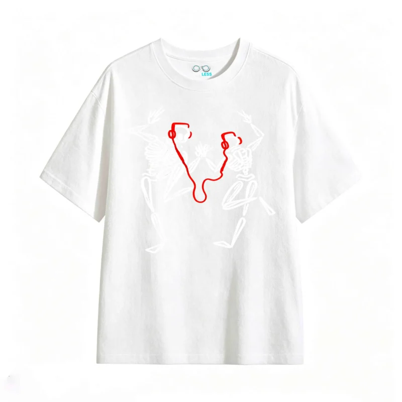 主图_2 Remera Algodón Estampado Esqueletos Música Estilo Urbano