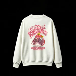 100% Fresh Pomegranate Graphic Back Print Sweatshirt