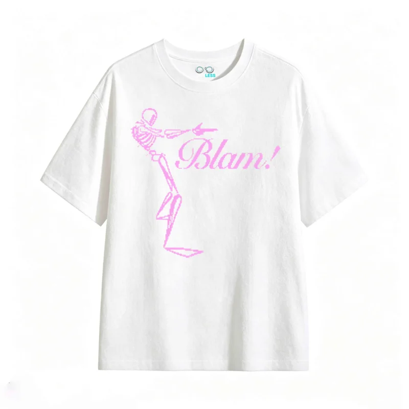 主图_2 Remera Algodón Estampado Esqueleto Blam Aesthetic Oversize