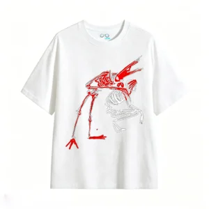 Remera Algodón Estampado Esqueleto Abstracto Urbano Premium