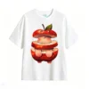 Remera Algodón Estampado Manzana Kawaii Oversize Premium