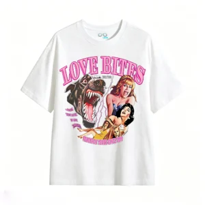 主图_2 Remera Algodón Love Bites Estampado Horror Retro Oversize