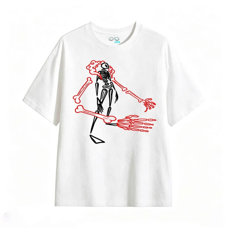 Remera Algodón Estampado Esqueleto Diseño Urbano Casual