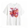 主图_2 Remera Algodón Estampado Serpiente Flores Gótico Casual Premium