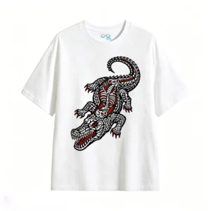 主图_2 VINTAGE OLD SCHOOL CROCODILE SKELETON PRINT TEE