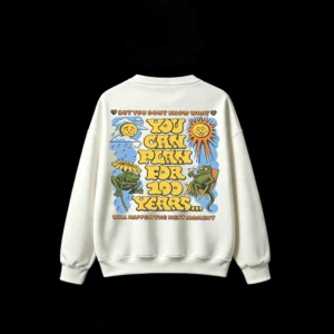 主图_2 Retro Frog Graphic 100 Years Sweatshirt