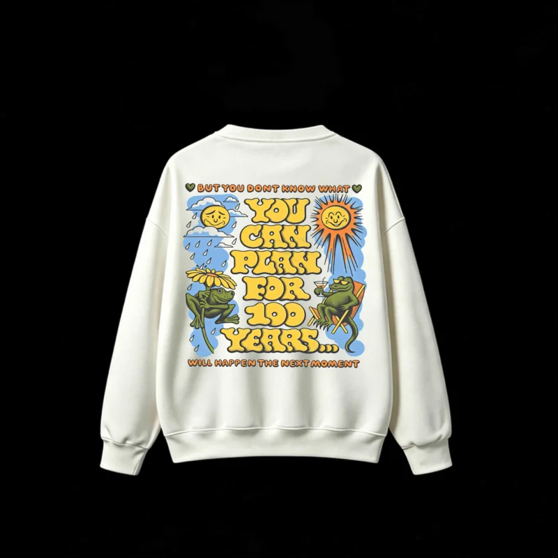 主图_2 Retro Frog Graphic 100 Years Sweatshirt