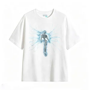 Remera Algodón Estampado Rayos Esqueleto Full Color Premium