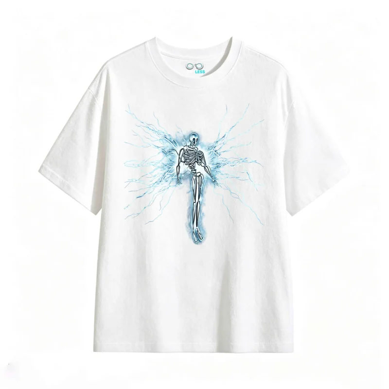 主图_2 Remera Algodón Estampado Rayos Esqueleto Full Color Premium
