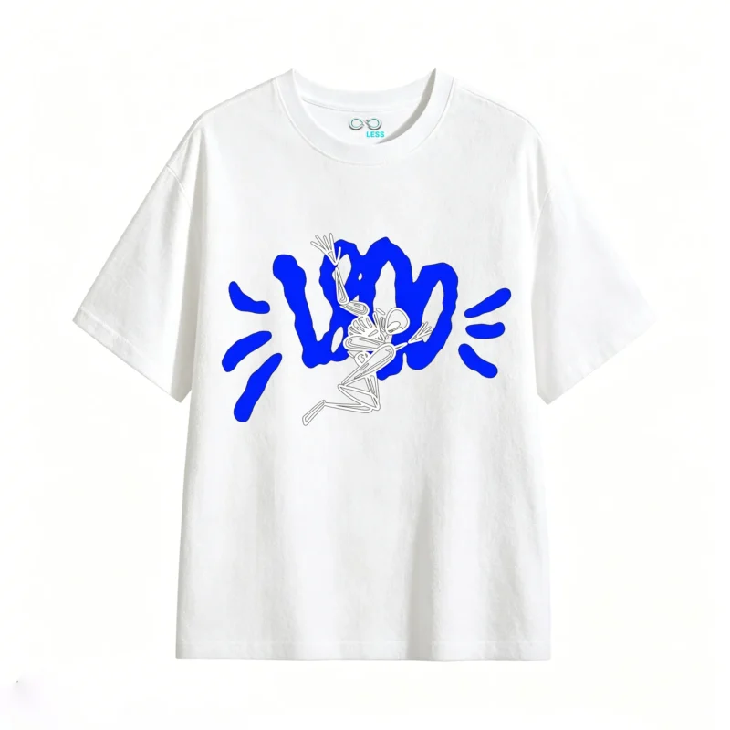 主图_2 Remera Algodón Estampado Esqueleto Skate Urbano Oversize