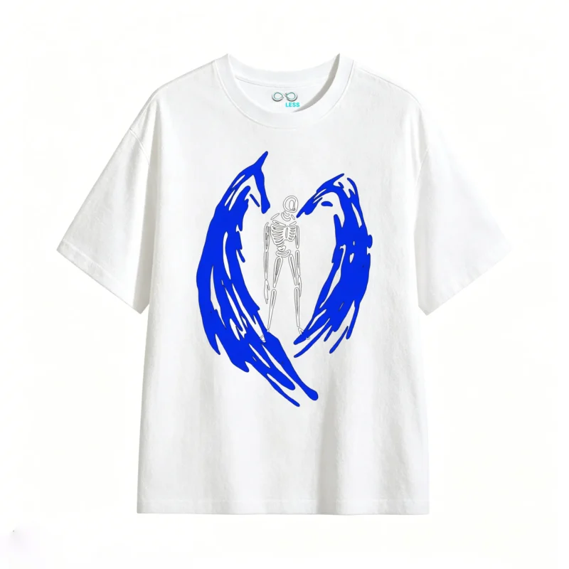 主图_2 Remera Algodón Estampado Esqueleto Alas Diseño Urbano Premium