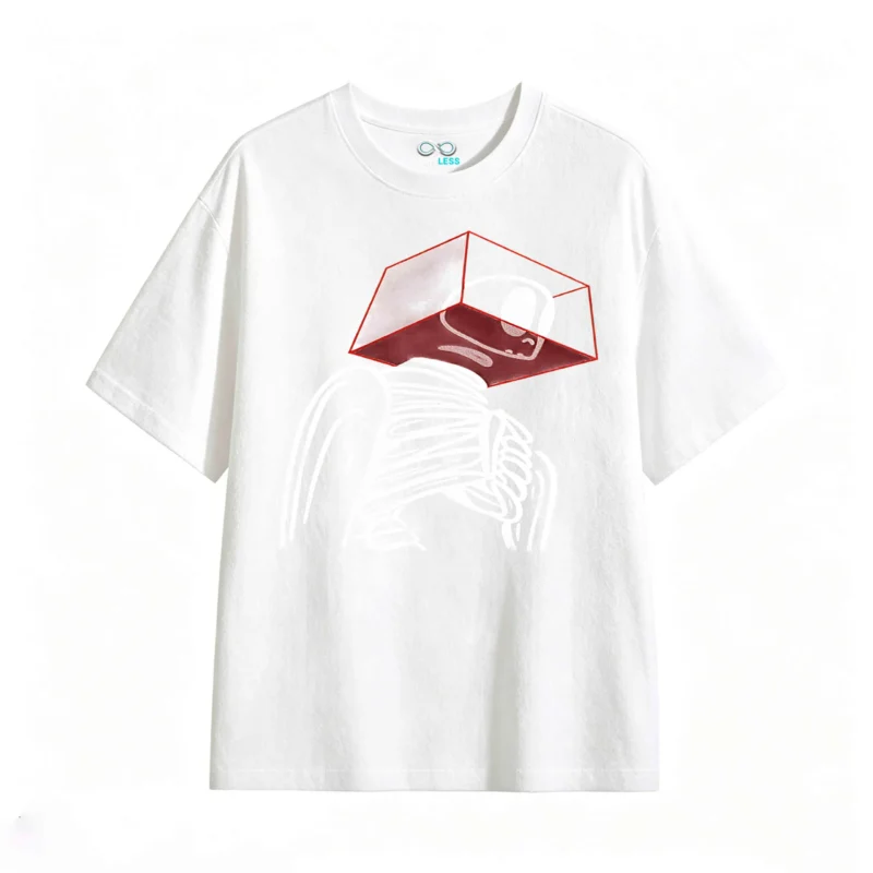 Remera Algodón Estampado Esqueleto Abstracto Urbano Premium
