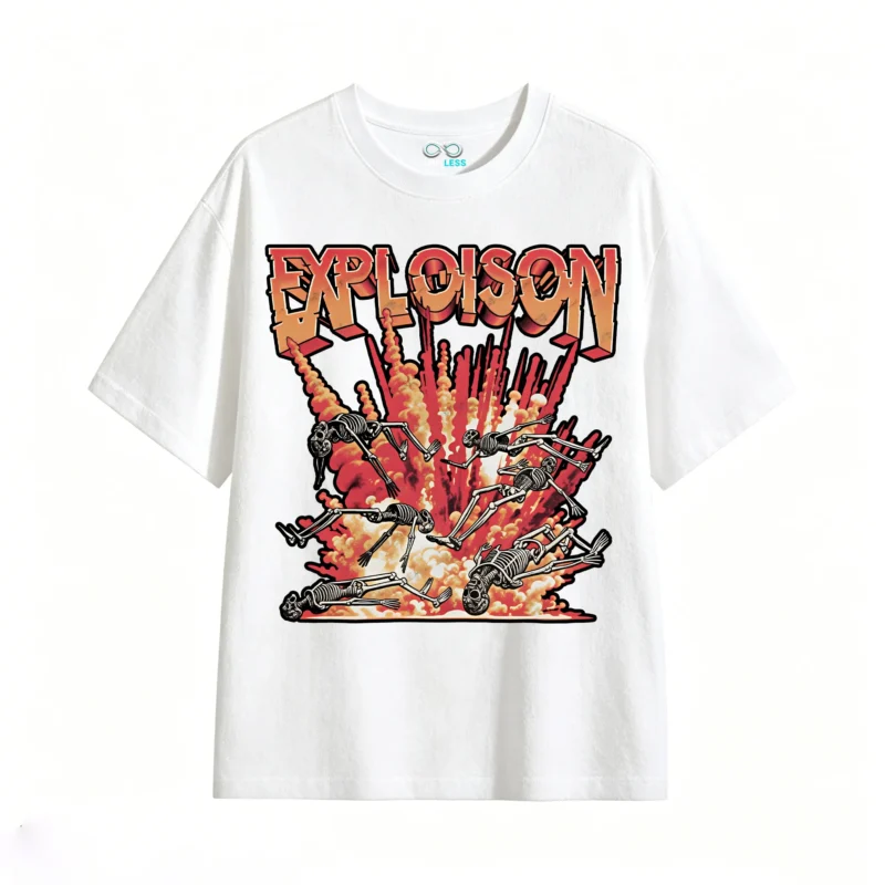 Remera Algodón Explosión Esqueletos Diseño Grunge Urban Estilo