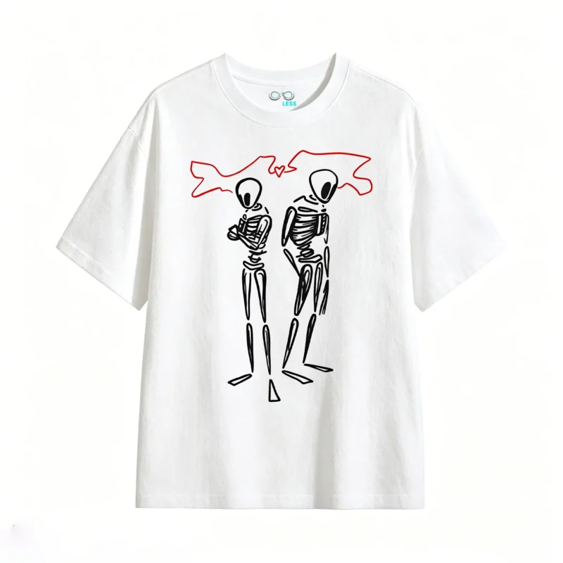 主图_2 Remera Algodón Estampado Esqueletos Amor Urbano Oversize